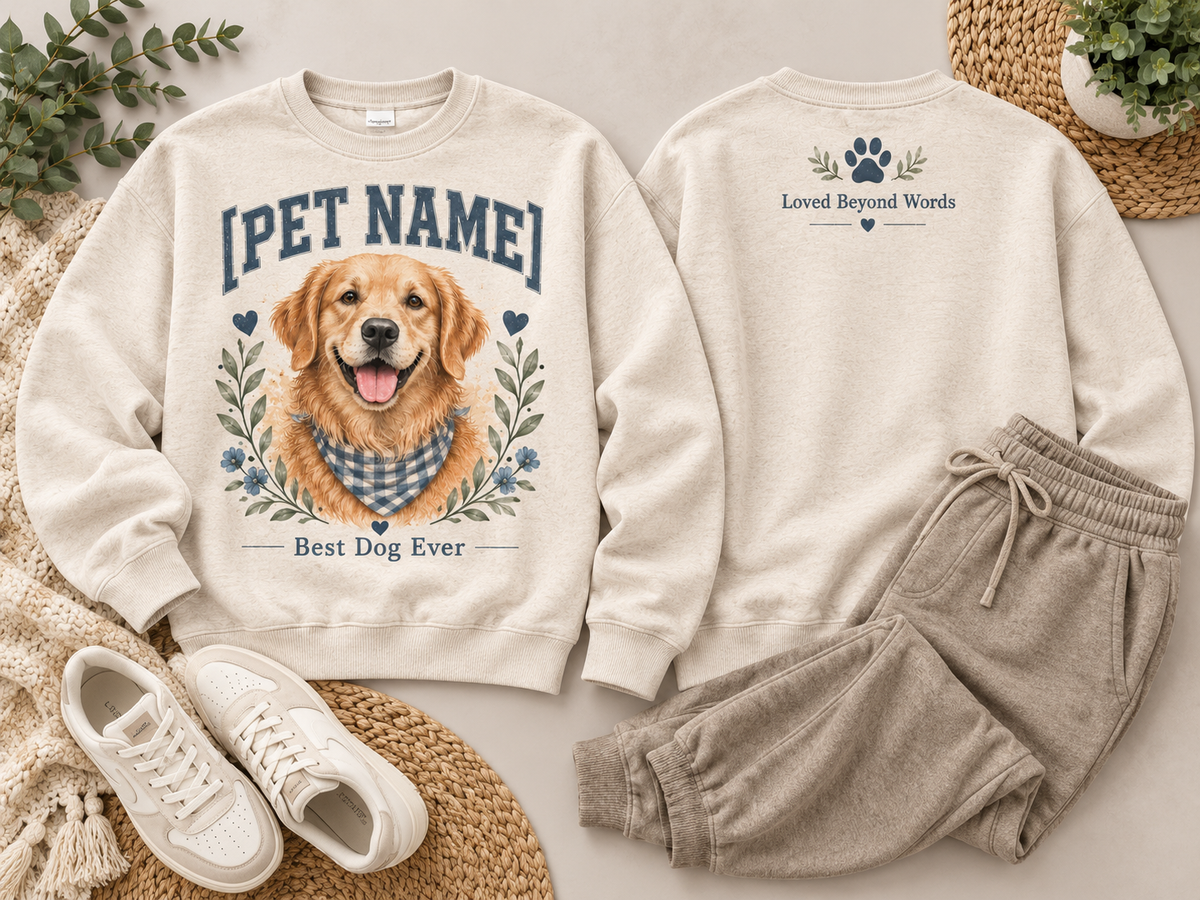 Personalized Best Dog Ever Custom Pet Name Dog Lover Sweatshirt