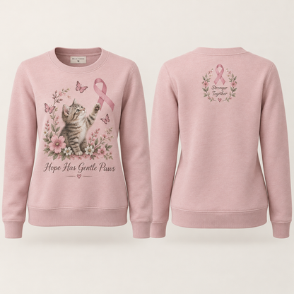 Hope Has Gentle Paws Breast Cancer Awareness Sweatshirt