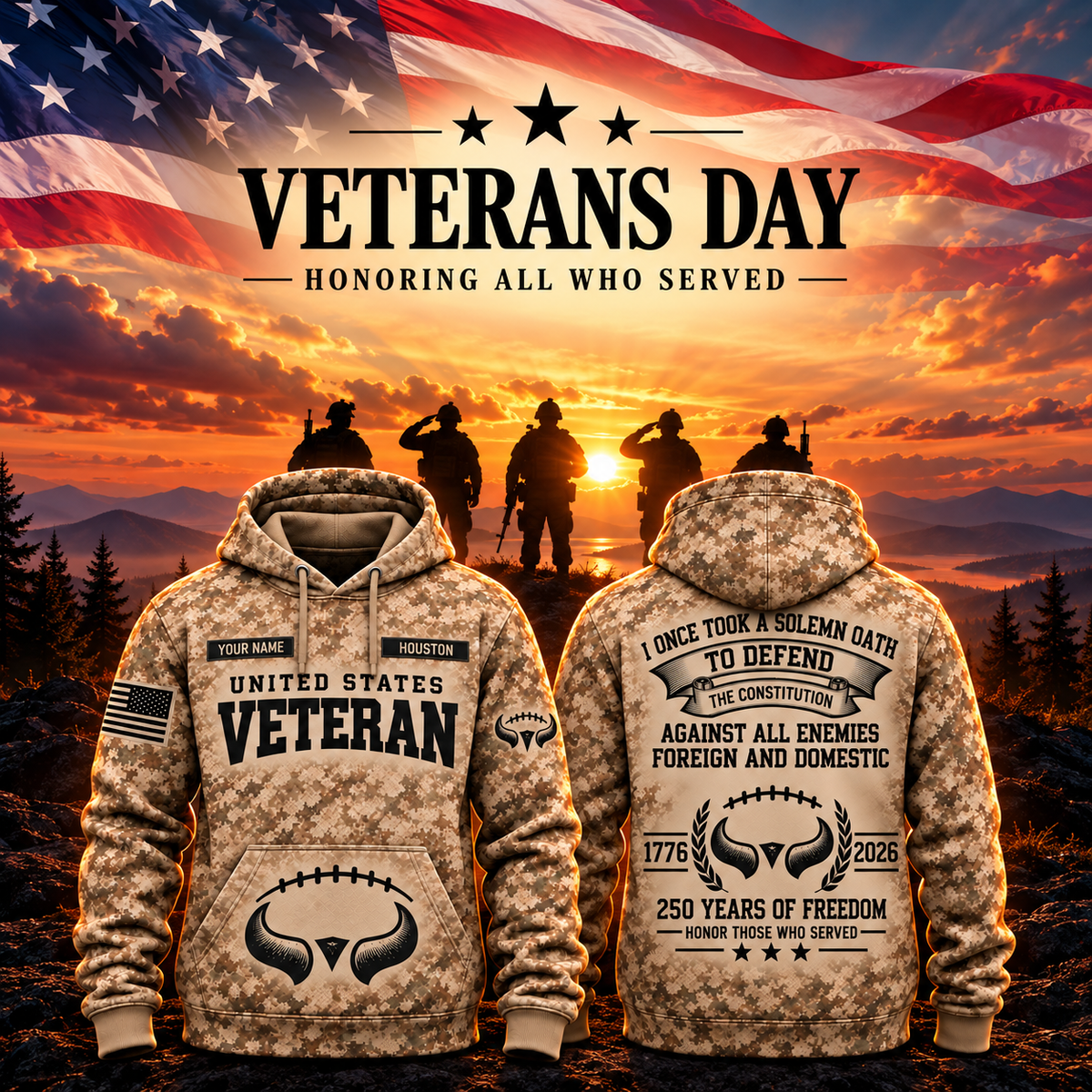 Houston Football Veteran Apparel