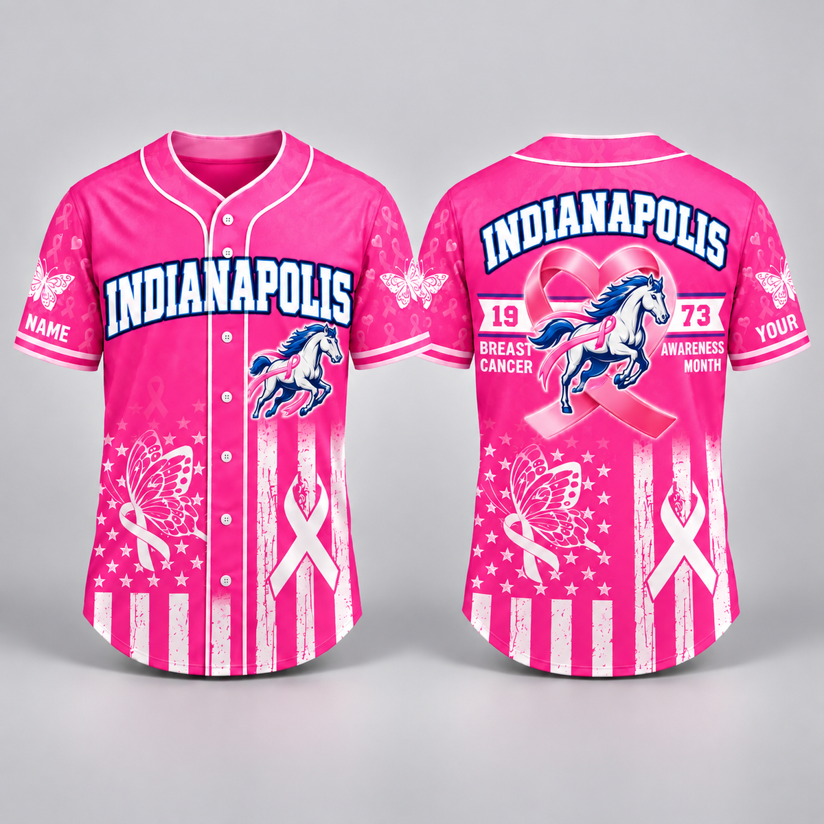 City Pride Pink Ribbon Breast Cancer Awareness Football Jersey