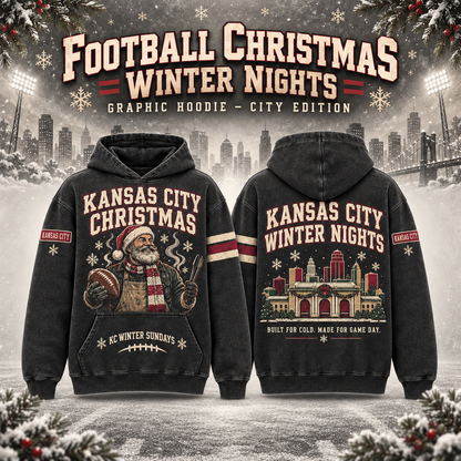 Football Christmas Winter Nights Graphic Hoodie – City Edition