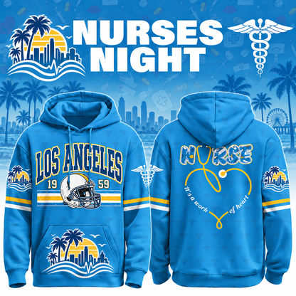 Nurses Night Football Team Spirit It’s a Work of Heart Hoodie