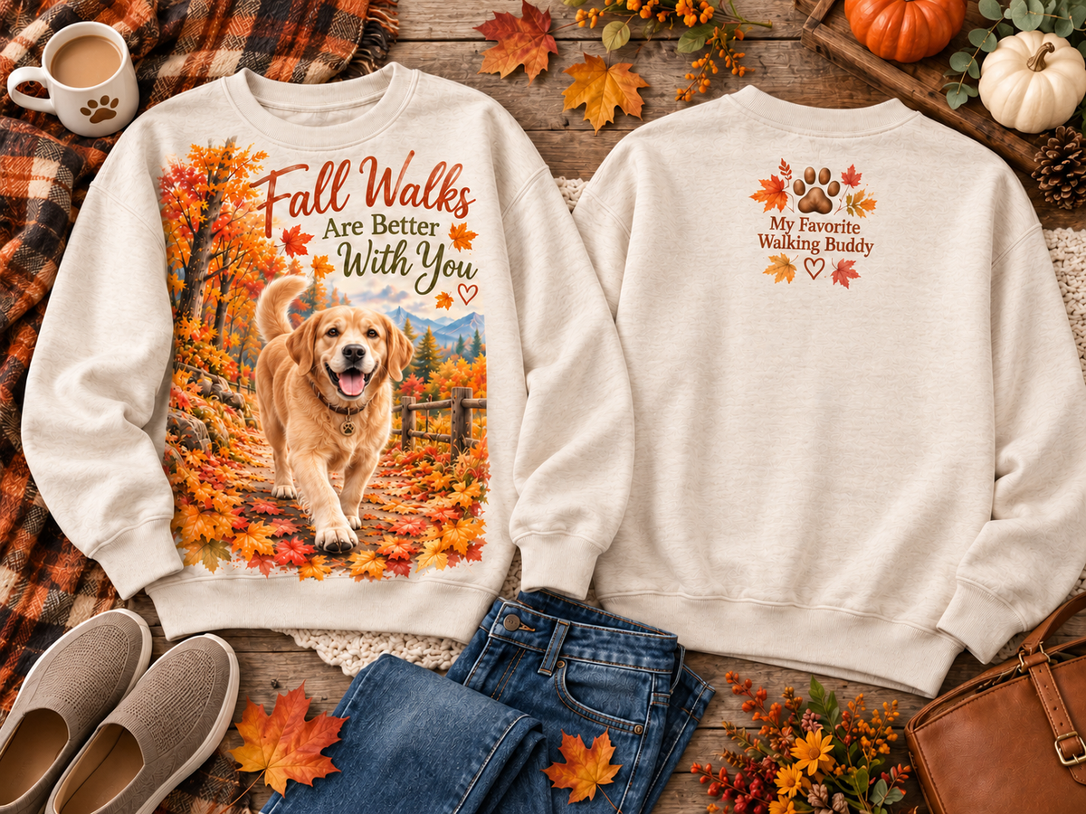 Fall Walks Are Better With You Autumn Dog Lover Walking Buddy Sweatshirt