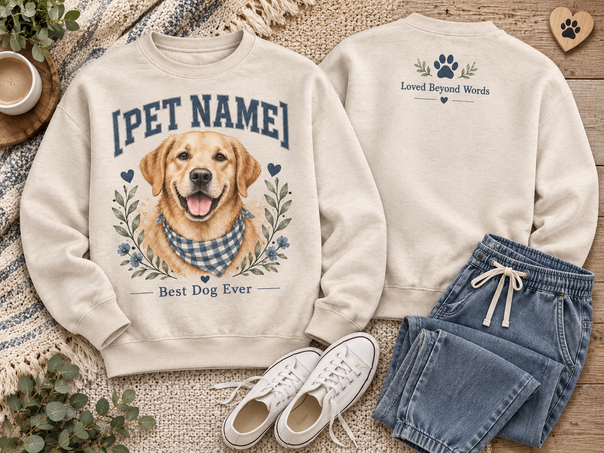 Personalized Best Dog Ever Custom Pet Name Dog Lover Sweatshirt