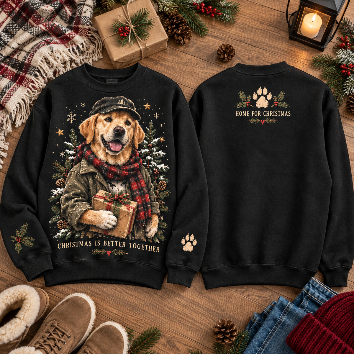 Christmas Dog Lover Vintage Graphic Sweatshirt