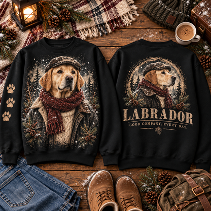 Winter Dog Lover Vintage Graphic Sweatshirt