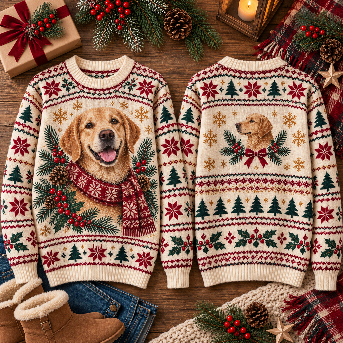 Christmas Dog Lover Fair Isle Sweater