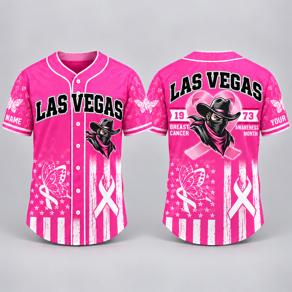 City Pride Pink Ribbon Breast Cancer Awareness Football Jersey