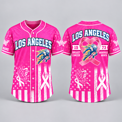 City Pride Pink Ribbon Breast Cancer Awareness Football Jersey