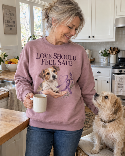 Love Should Feel Safe Dog Domestic Violence Awareness Sweatshirt