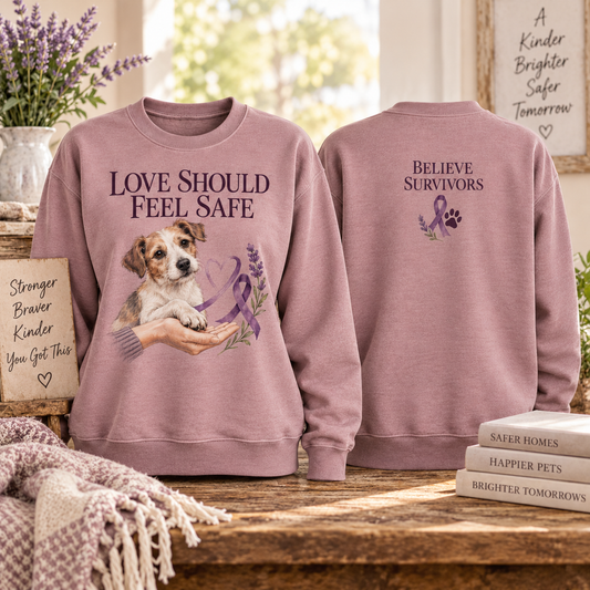 Love Should Feel Safe Dog Domestic Violence Awareness Sweatshirt