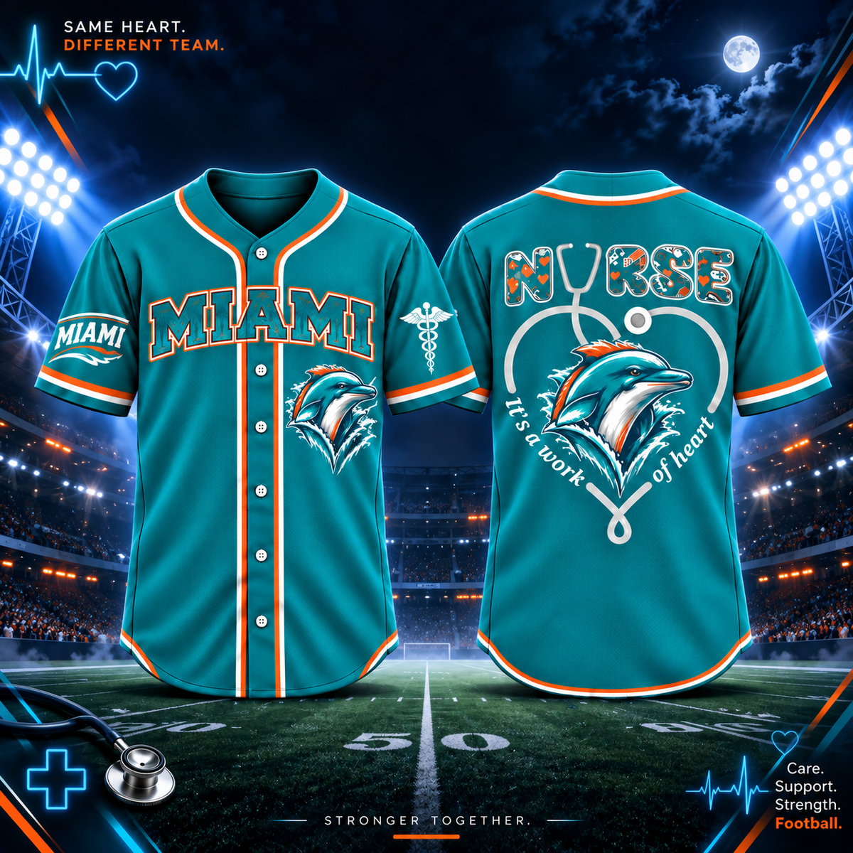 Nurse Team Spirit It’s a Work of Heart Football Jersey