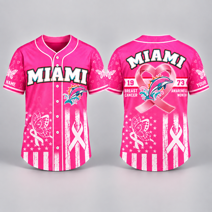 City Pride Pink Ribbon Breast Cancer Awareness Football Jersey