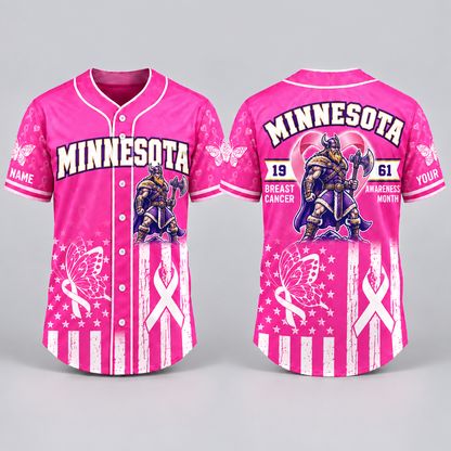 City Pride Pink Ribbon Breast Cancer Awareness Football Jersey