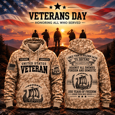 Viking Ship 250 Years Camo Hoodie