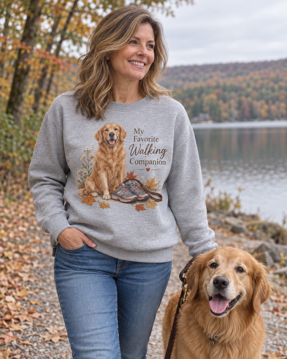 My Favorite Walking Companion Golden Retriever Sweatshirt