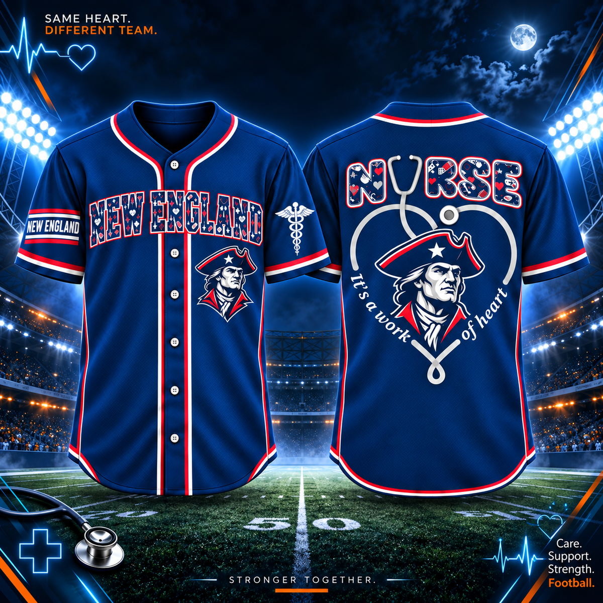Nurse Team Spirit It’s a Work of Heart Football Jersey