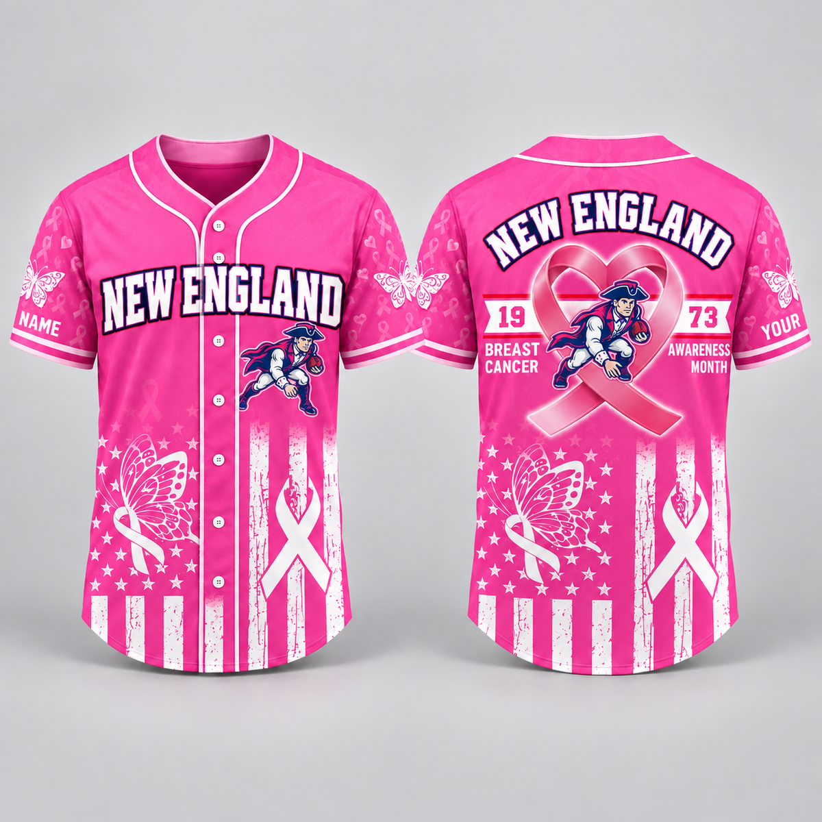 City Pride Pink Ribbon Breast Cancer Awareness Football Jersey