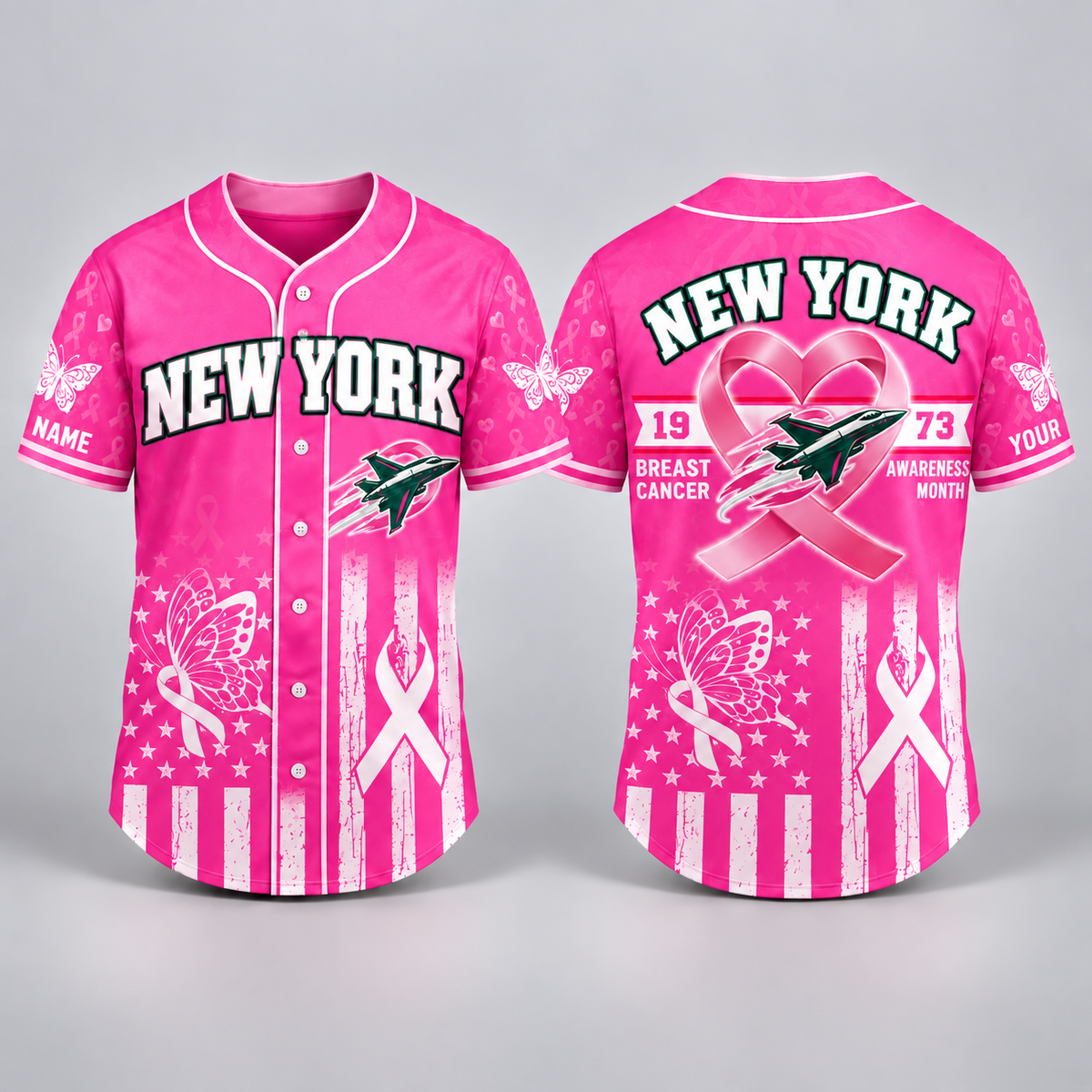 City Pride Pink Ribbon Breast Cancer Awareness Football Jersey