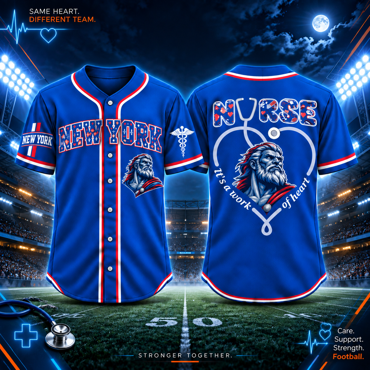 Nurse Team Spirit It’s a Work of Heart Football Jersey