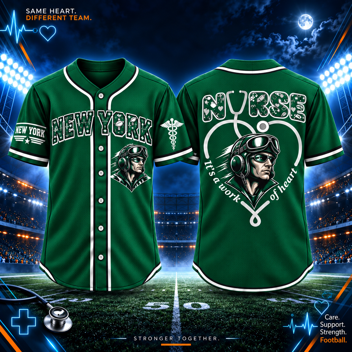 Nurse Team Spirit It’s a Work of Heart Football Jersey