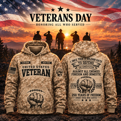 Raised Fist 250 Years Camo Hoodie