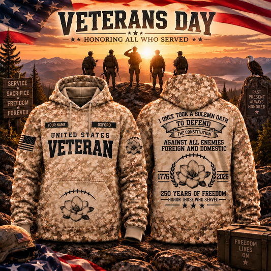Oxford College Football Veteran Apparel – Camo Veteran – Magnolia