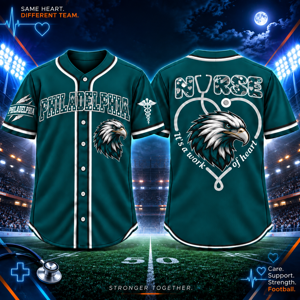 Nurse Team Spirit It’s a Work of Heart Football Jersey