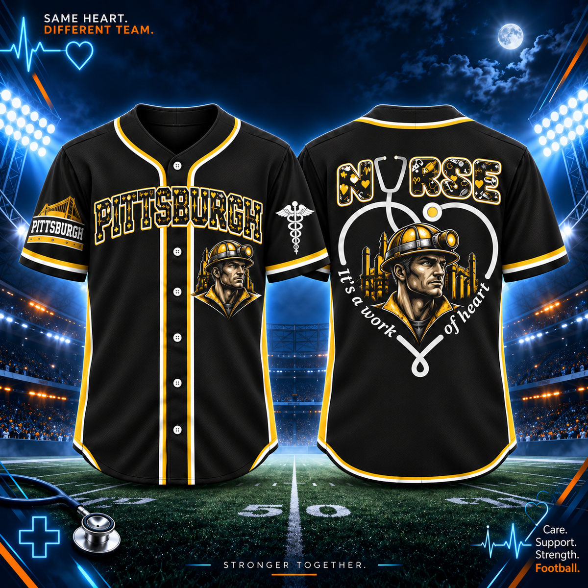 Nurse Team Spirit It’s a Work of Heart Football Jersey