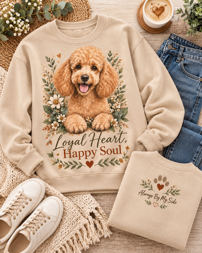 Loyal Heart Happy Soul Floral Dog Lover Sweatshirt – Poodle