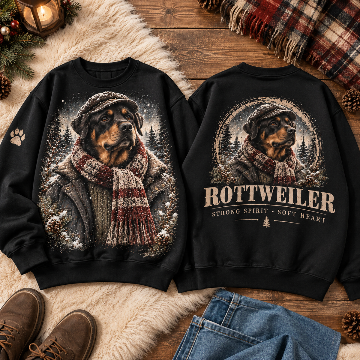 Winter Dog Lover Vintage Graphic Sweatshirt