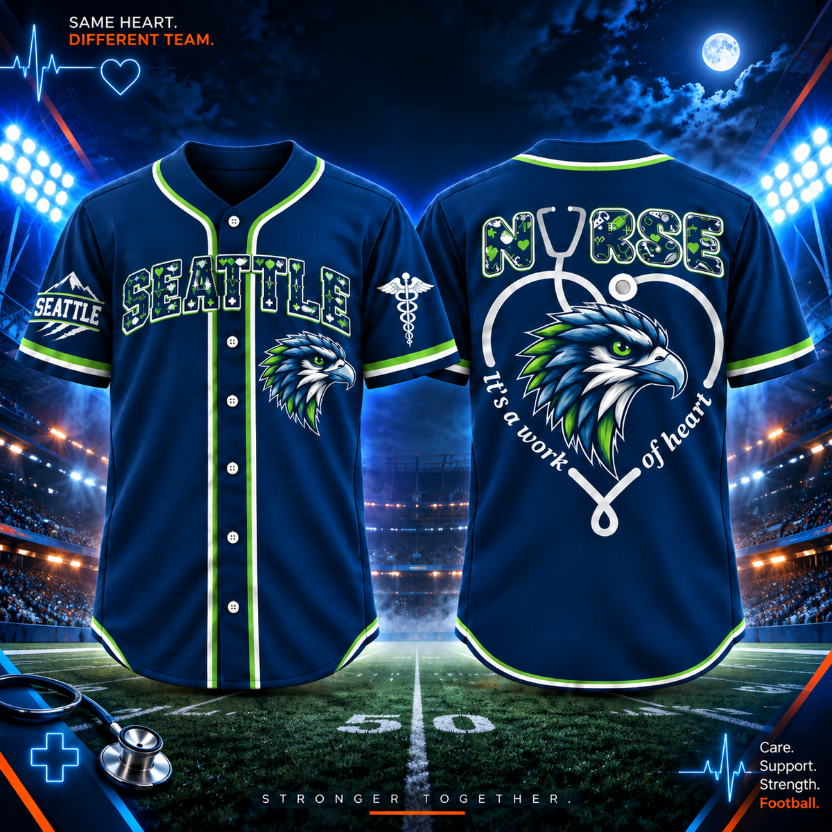 Nurse Team Spirit It’s a Work of Heart Football Jersey