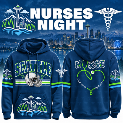 Nurses Night Football Team Spirit It’s a Work of Heart Hoodie