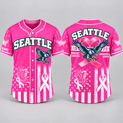 City Pride Pink Ribbon Breast Cancer Awareness Football Jersey