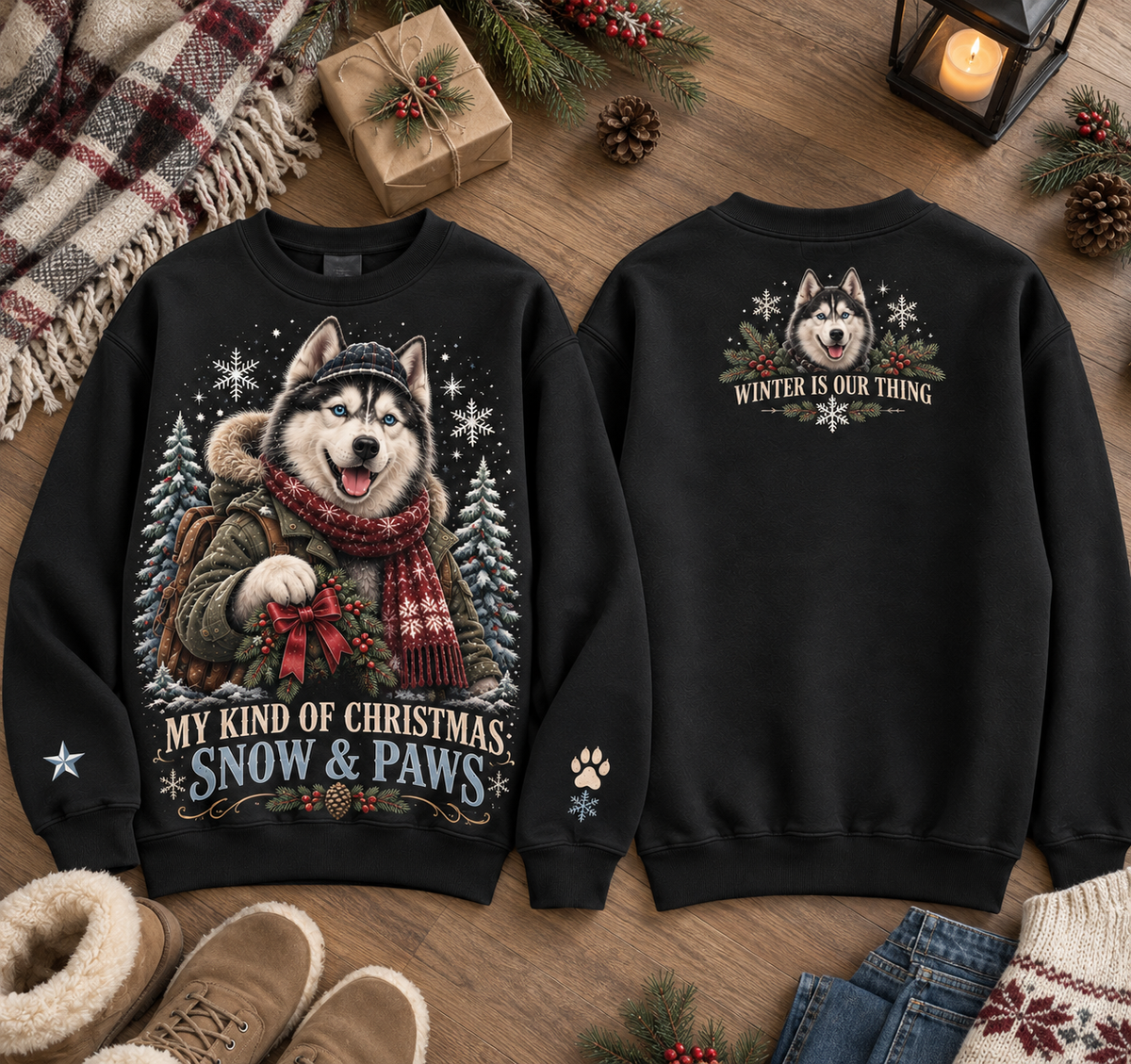 Christmas Dog Lover Vintage Graphic Sweatshirt