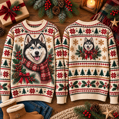 Christmas Dog Lover Fair Isle Sweater