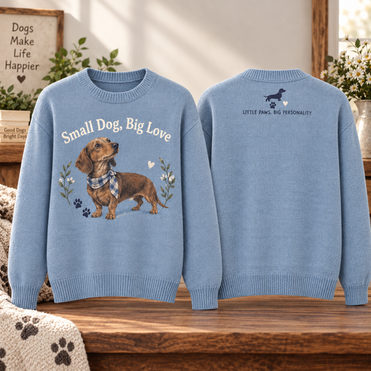 Small Dog Big Love Dachshund Sweater