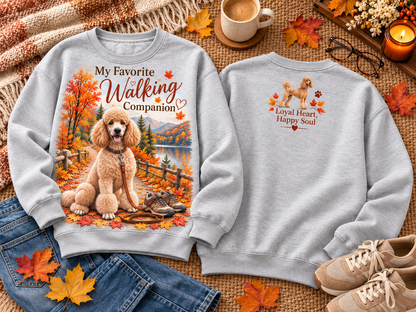 My Favorite Walking Companion Fall Dog Lover Autumn Walking Sweatshirt