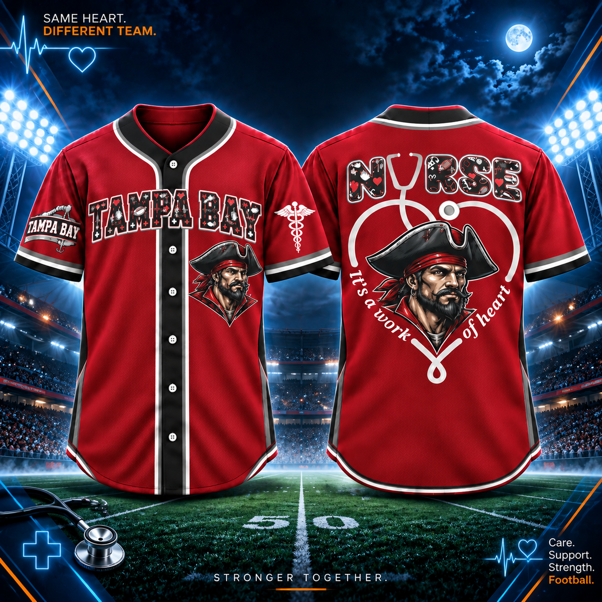 Nurse Team Spirit It’s a Work of Heart Football Jersey