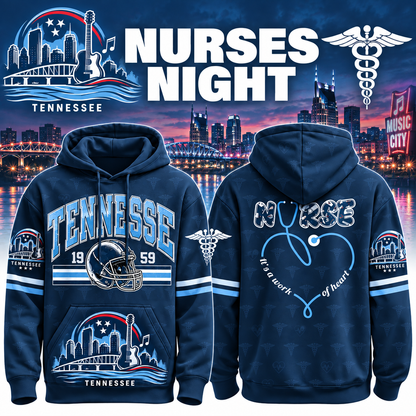 Nurses Night Football Team Spirit It’s a Work of Heart Hoodie