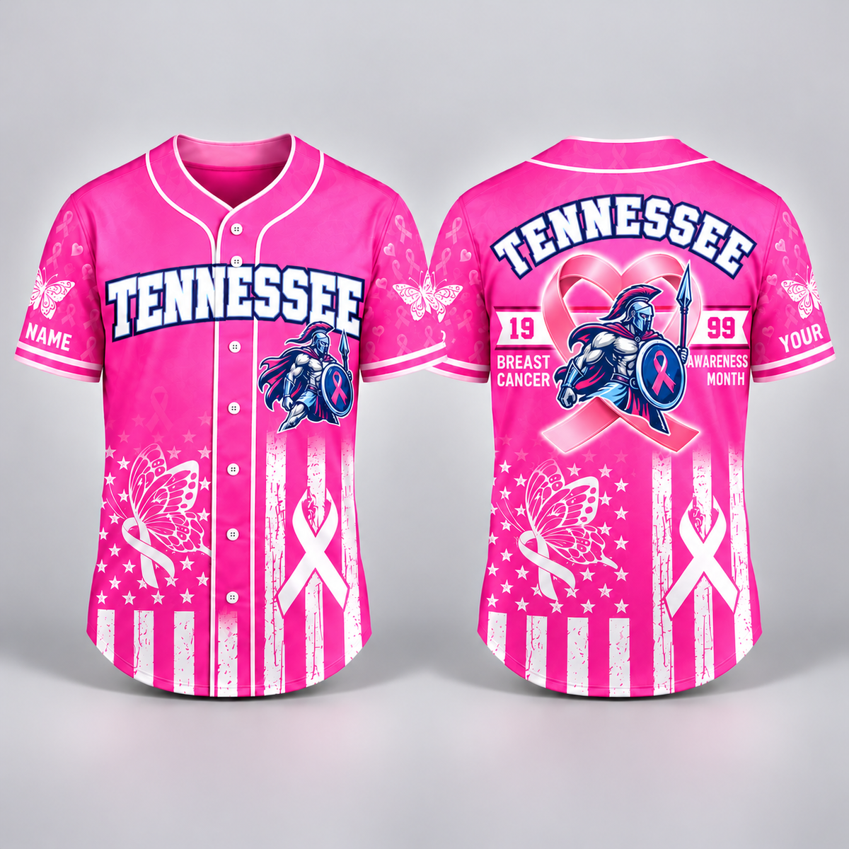 City Pride Pink Ribbon Breast Cancer Awareness Football Jersey