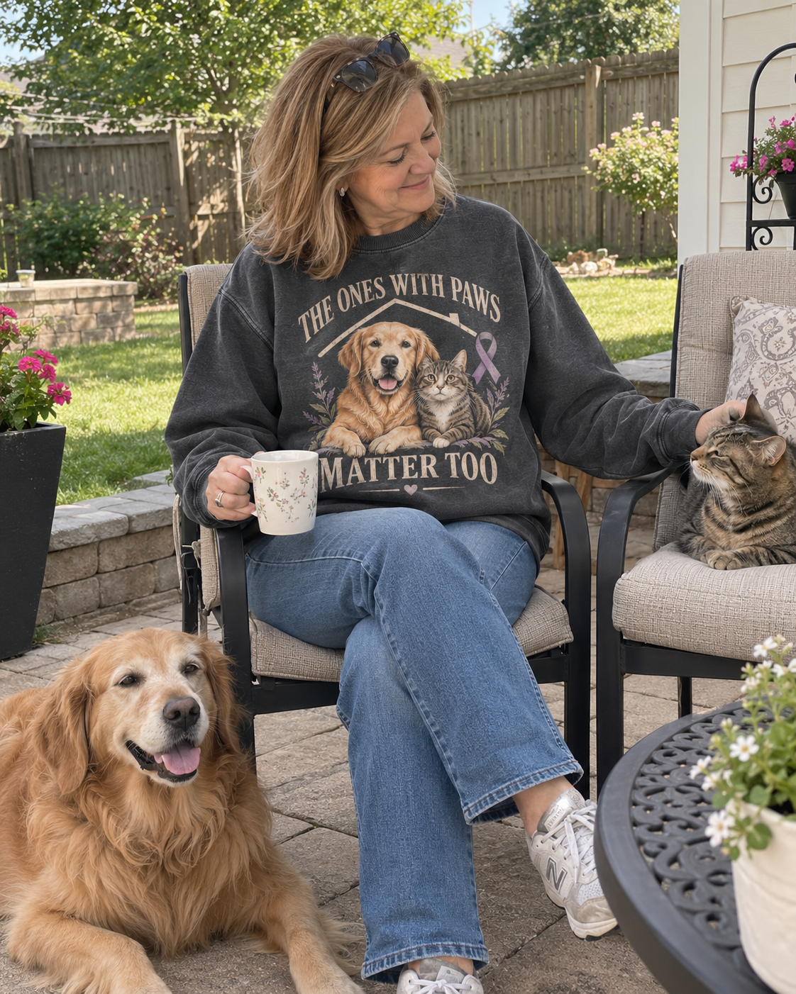 The Ones With Paws Matter Too Pet Domestic Violence Awareness Sweatshirt