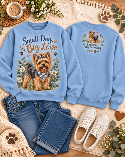 Small Dog Big Love Floral Cute Dog Lover Sweatshirt