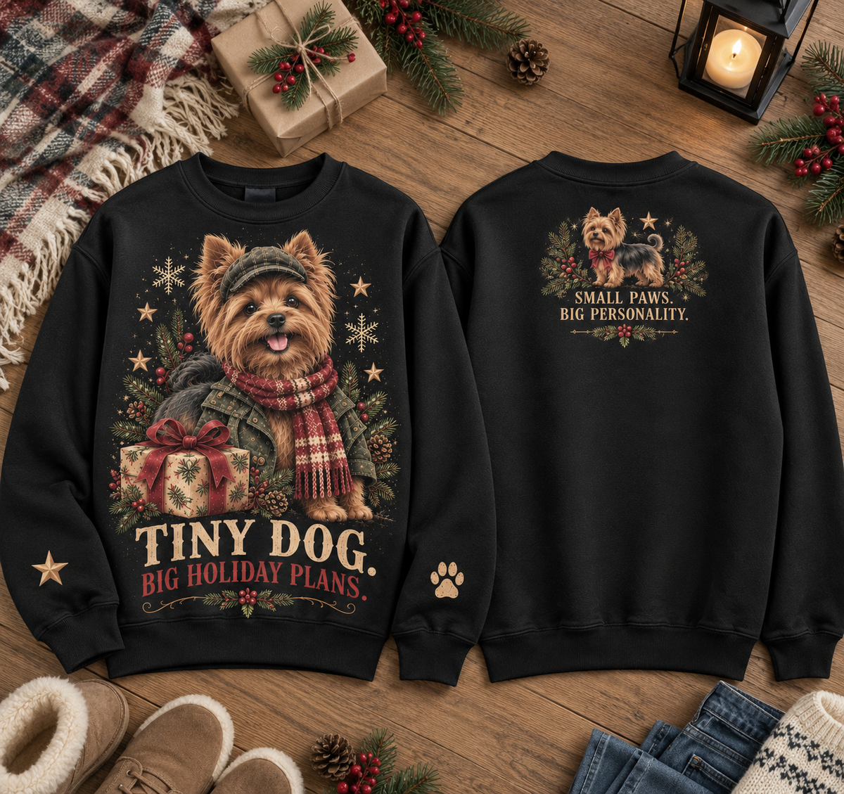 Christmas Dog Lover Vintage Graphic Sweatshirt