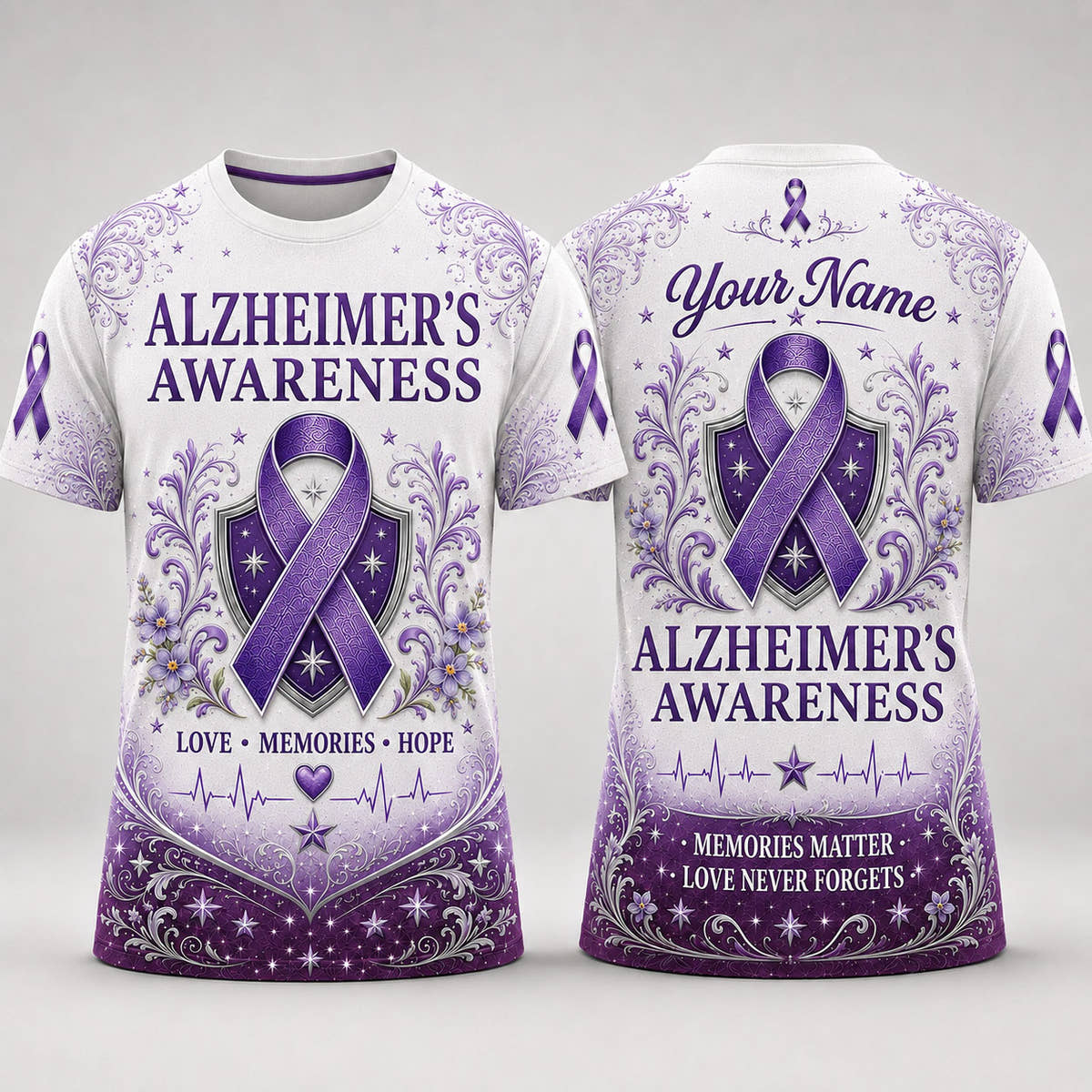 Alzheimer’s Awareness Love Memories Hope Personalized T-Shirt