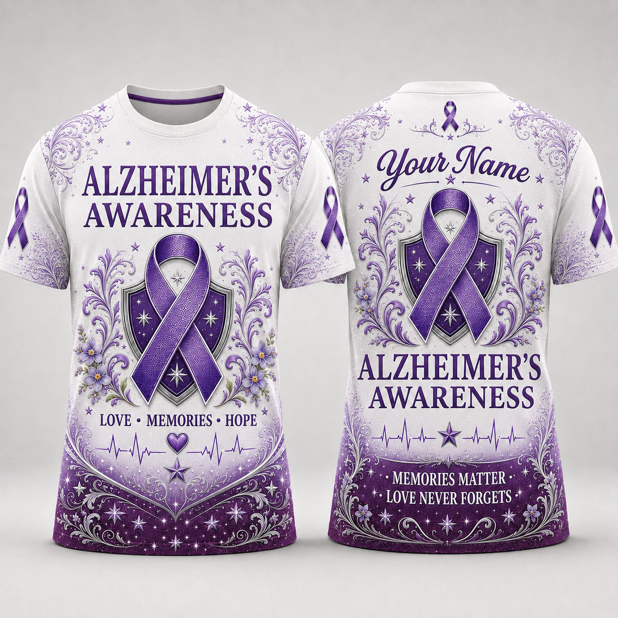 Alzheimer’s Awareness Love Memories Hope Personalized T-Shirt