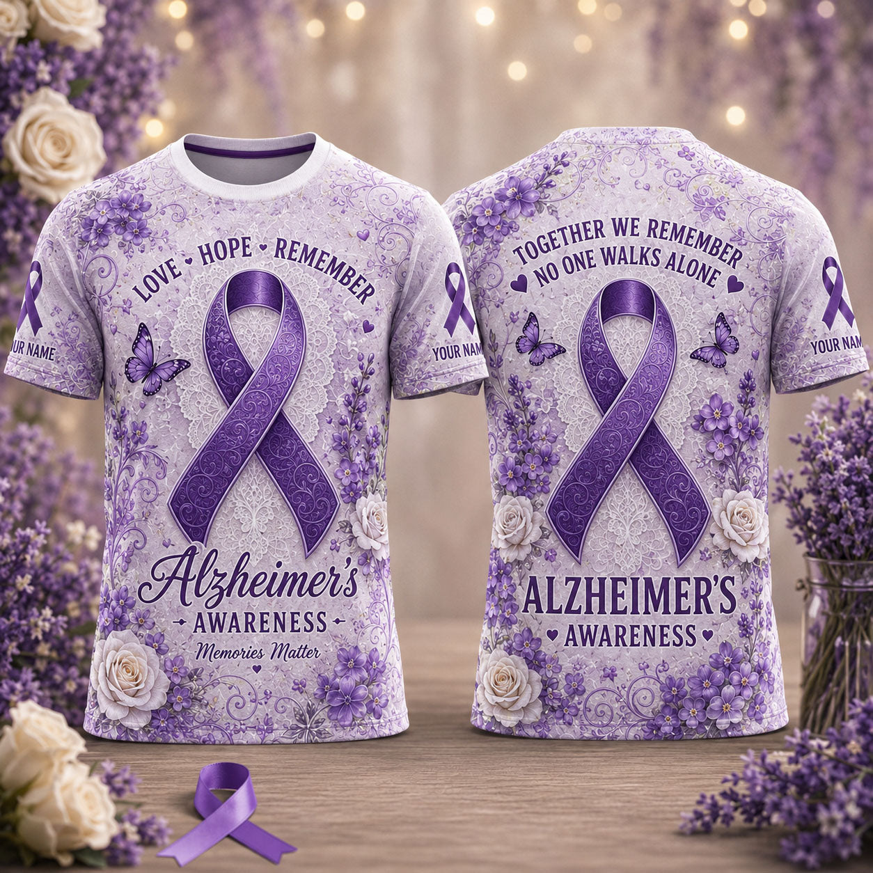 Alzheimer’s Awareness Love Hope Remember Personalized T-Shirt