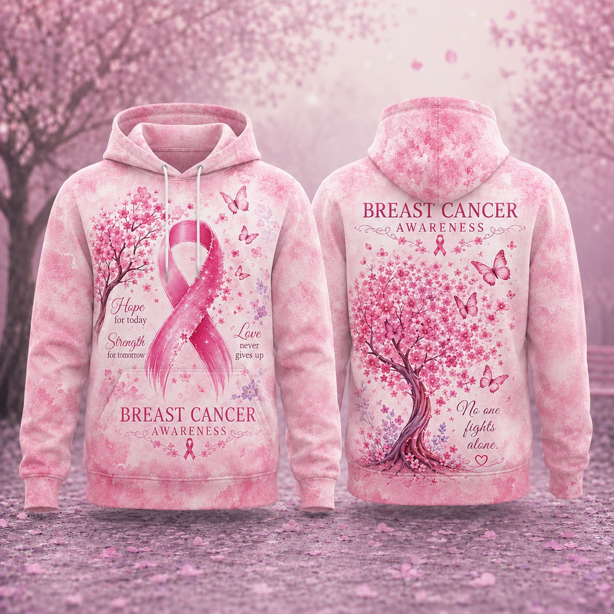 Breast Cancer Awareness Floral Unisex Hoodie