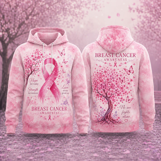 Breast Cancer Awareness Floral Unisex Hoodie