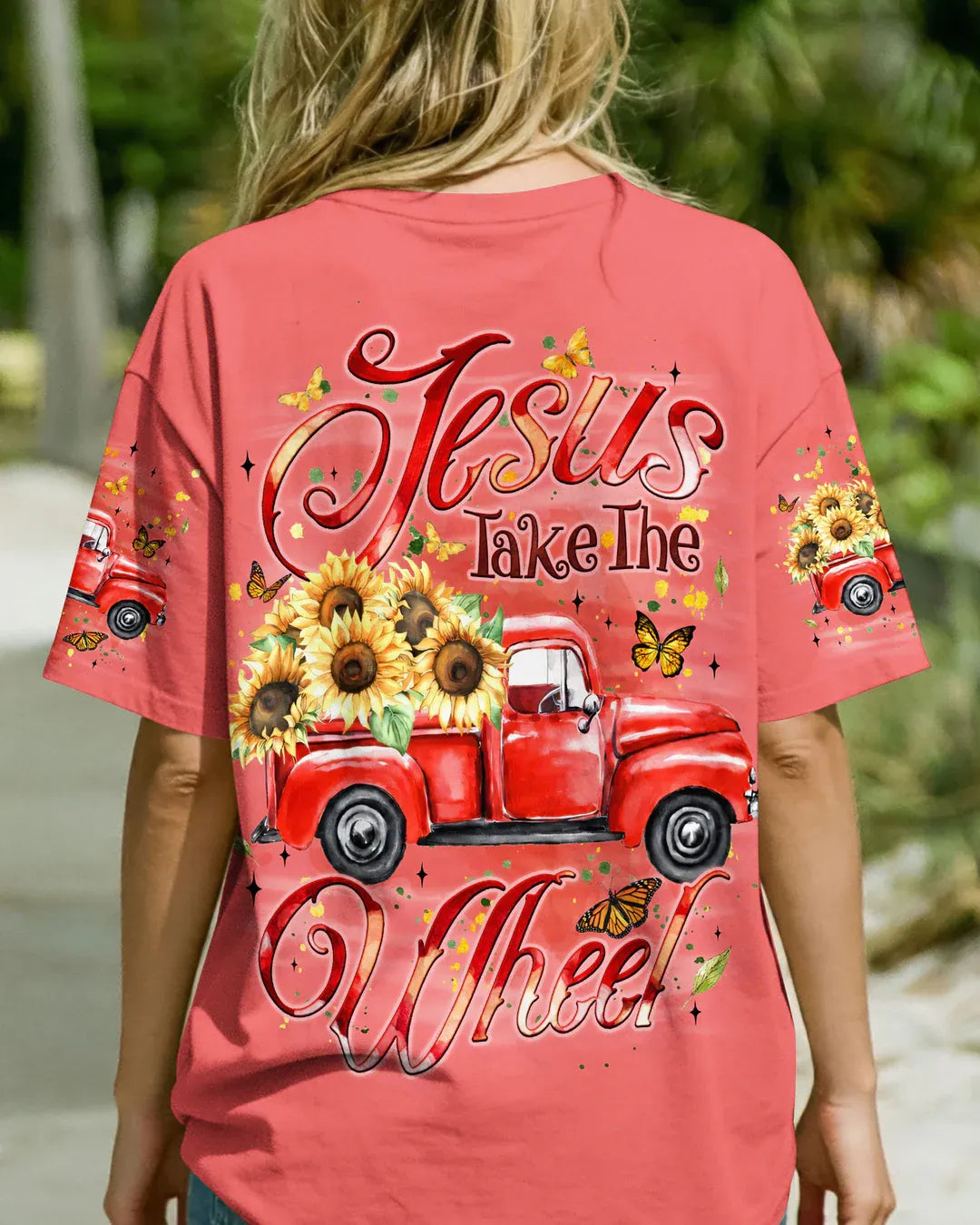 Jesus Take The Wheel Women's All Over Print T-Shirt